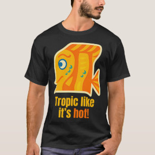 T-shirt Tropique comme il fait chaud - Océan mignon et col
