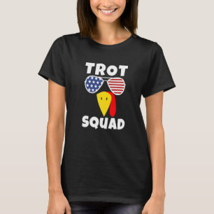 T-shirt Trot Squad Action de grâce Courir Dinde Visage Nou