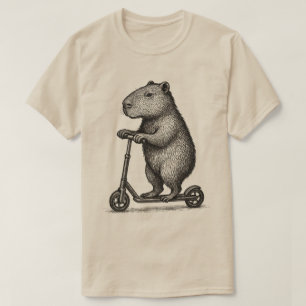 T-shirt Trottinette Capybara vintage l Capybara à trottine