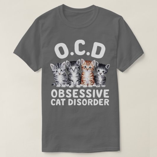 T-shirt trouble obsessif du chat (Design devant)