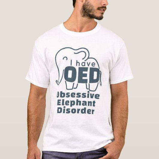 T-shirt Trouble Obsessif Éléphant Mignon (Devant)
