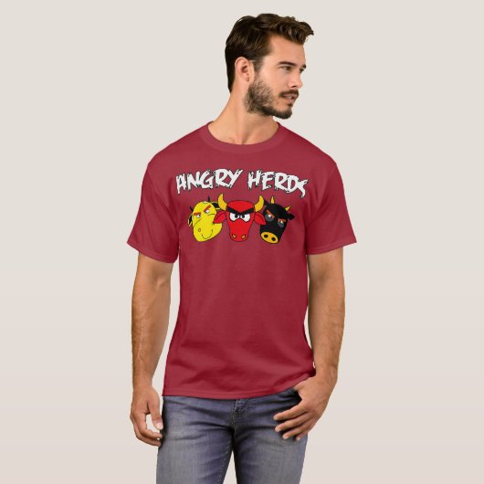 T-shirt Troupeaux en colère Funny Cow Farmer Animaux de bé (Devant entier)