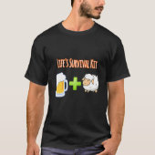 T-shirt Trousse de survie Bière plus mouton Conception (Devant)