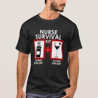 T-shirt Trousse De Survie Infirmière Caféine Avant De Chan