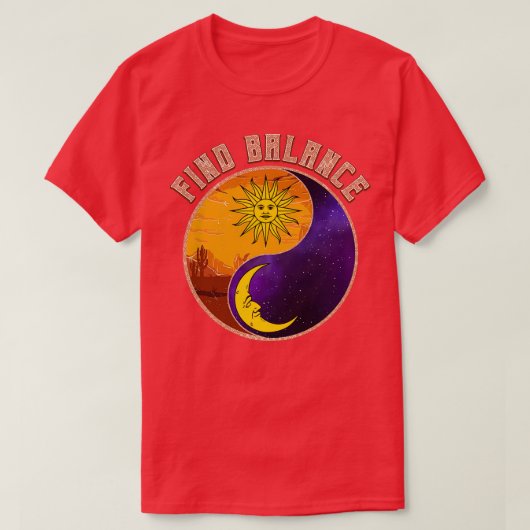 T-shirt Trouver l'équilibre Yin Yang positif (Design devant)