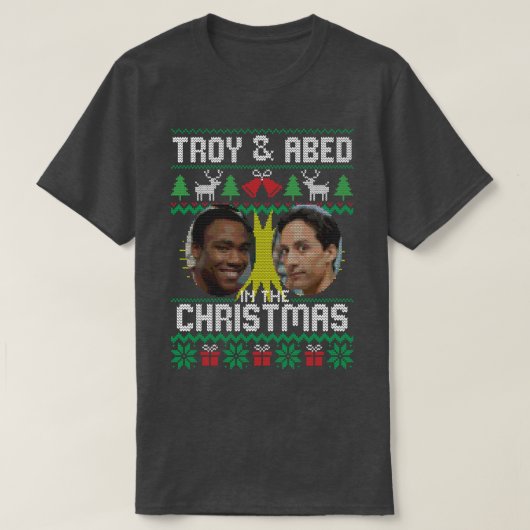 T-shirt Troy et Abed à Noël (Design devant)
