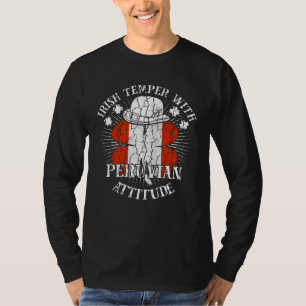T-shirt Trublé Shamr Patriotique Irlandais Péruvien Attitu