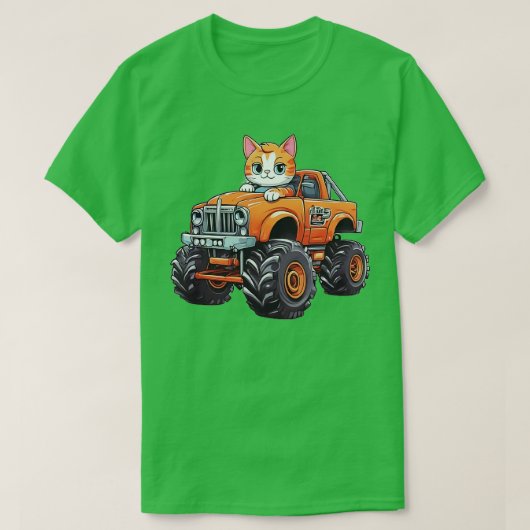 T-shirt Truc de monstre de conduite de chats (Design devant)