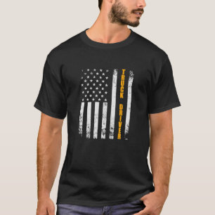 T-shirt Truck Driver American Flag USA Semi-Trailer Vintag