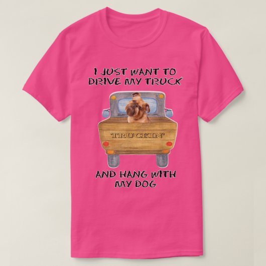 T-shirt Truck Driving Dog Brussels Griffon (Design devant)