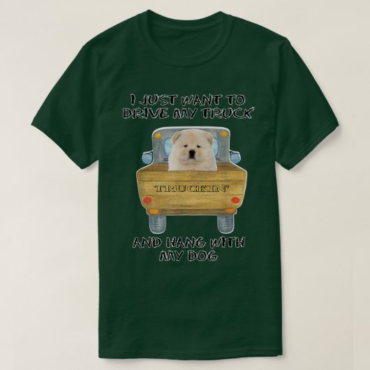 T-shirt Truck Driving Dog Chow Chow  (Design devant)