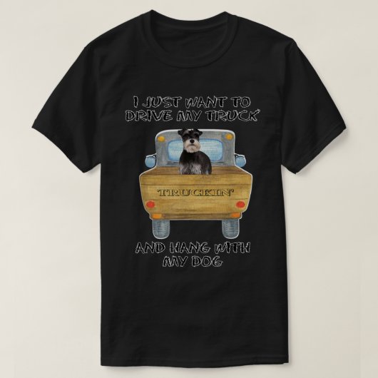 T-shirt Truck Driving Dog Miniature Schnauzer 2  (Design devant)