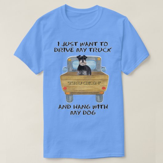 T-shirt Truck Driving Dog Miniature Schnauzer 2  (Design devant)