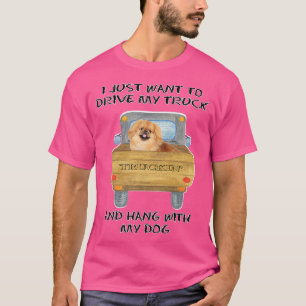 T-shirt Truck Driving Dog Pekingese 