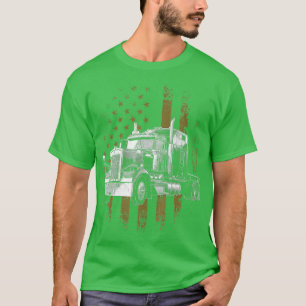 T-shirt Trucker American Flag Big Rig SemiTrailer Truck Dr