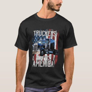 T-shirt Trucker American Flag Truck Driver Cadeau