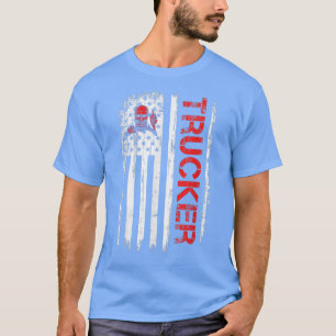 T-shirt Trucker American Flag Truck Driver Shirt Truck Dri