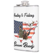 T-Shirt Trucker Hat Button Tape jagen en Vist Heupfles (Links)