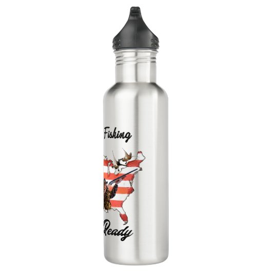 T-Shirt Trucker Hat Button Tape jagen en Vist Waterfles (Rechts)