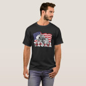 T-shirt Trucker Hearbeat US American Flag Truck Driver Hi (Devant entier)