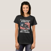 T-shirt Trucker Truck Driver American Flatbedders Straps A (Devant entier)