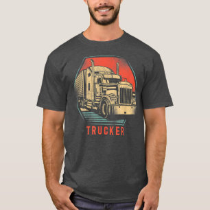 T-shirt Trucker Truck Driver Retro Vintage Trucker 3039
