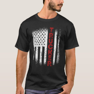 T-shirt Trucker Trucker Us American Flag Patriotic