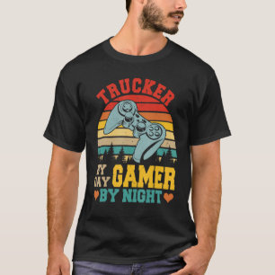 T-shirt Trucker vintage Retro Par Joueur De Jour Par Jeu D