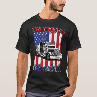 T-shirt Truckers Move America American Truckin Driver 18 w