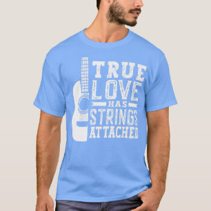 T-shirt True Love a des cordes Attaché Guitare Guitariste
