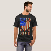 T-shirt True Love American Flag USA Patriotic Heart Valent (Devant entier)