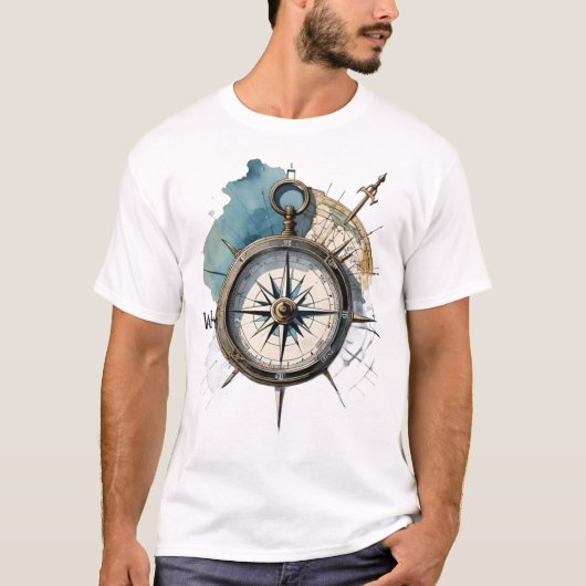 T-shirt True North Guided by Direction Compass of the Soul (Devant)