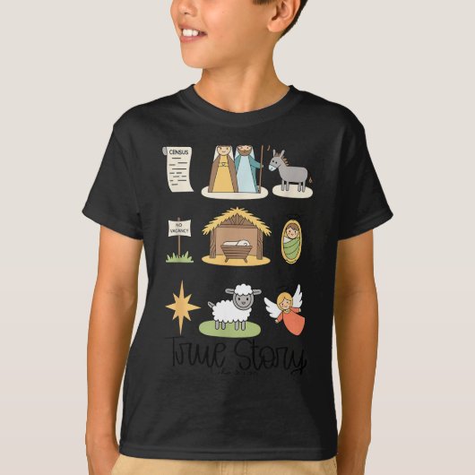 T-shirt True Story Jesus Nativity Christian Christmas  (Devant)