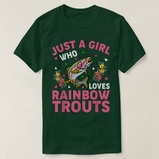 T-shirt Truite arc-en-ciel Aime Poisson Juste Une Fille Qu (Design devant)