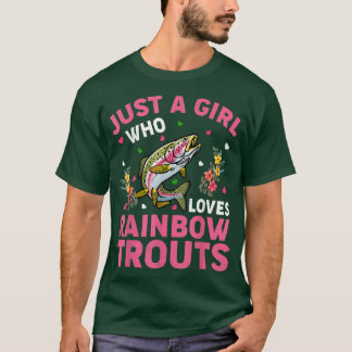 T-shirt Truite arc-en-ciel Aime Poisson Juste Une Fille Qu