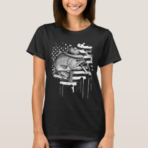 T-shirt Truite cool fumant humour d'art en plein air pour