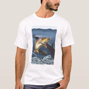 T-shirt Truite pêchant la section transversale -