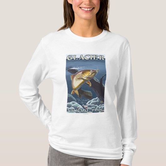 T-shirt Truite pêchant la section transversale (Devant)