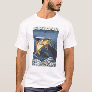 T-shirt Truite pêchant la section transversale -