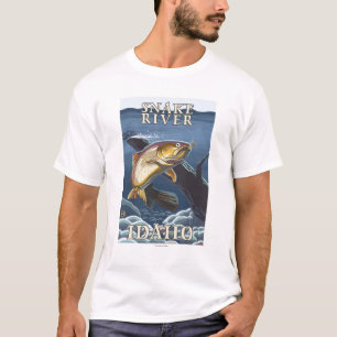 T-shirt Truite pêchant la section transversale - la