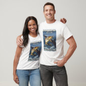 T-shirt Truite pêchant la section transversale - rivière (Unisexe)
