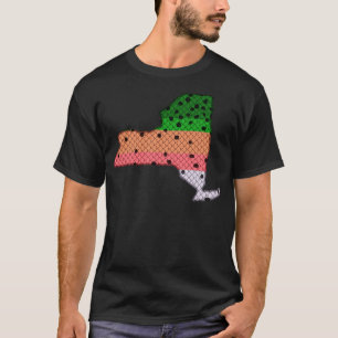 T-shirt Truite Pêche truite arc-en-ciel Motif New York Sta