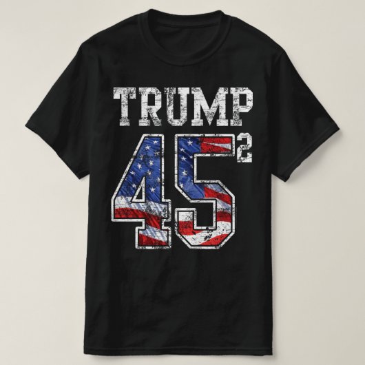 T-shirt Trump 2020 45 Exposant carré pro-Trump (Design devant)