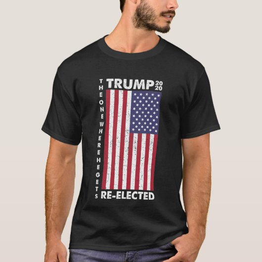 T-shirt Trump 2020, celui où il est réélu (Devant)