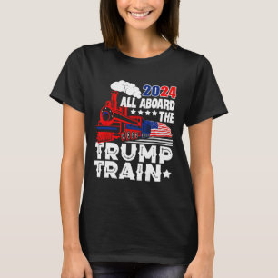 T-shirt Trump 2024 À Bord Du Trump Train Américain