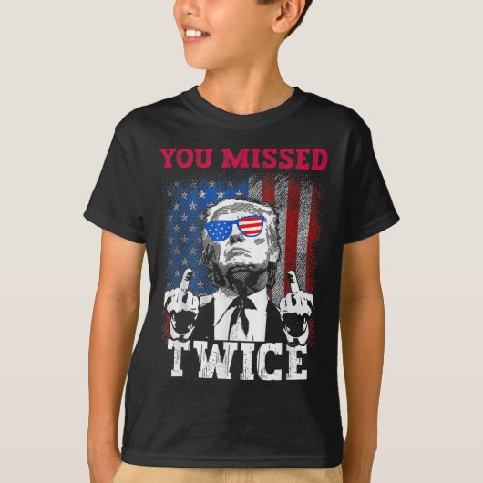 T-shirt Trump 2024 Drapeau américain que vous avez manqué (Devant)