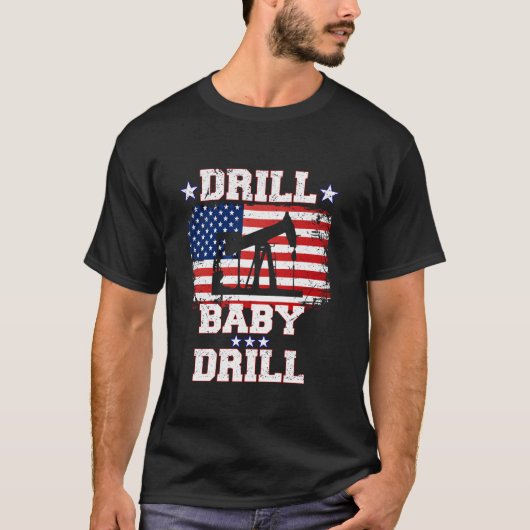 T-shirt Trump 2024 Drill Baby Drill US Drapeau Républicain (Devant)