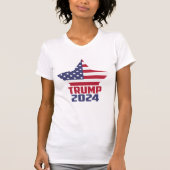 T-shirt Trump 2024 Étoiles et rayures drapeau américain (Devant)