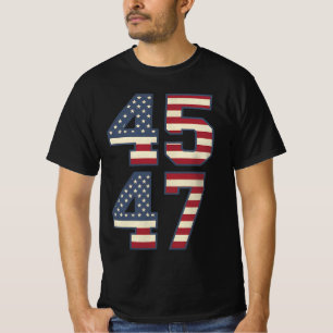 T-shirt Trump 2024 Président 45 47 Amérique États-Unis Vin