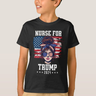 T-shirt Trump 2025 Infirmière Chignon Méssy Amérique Drape